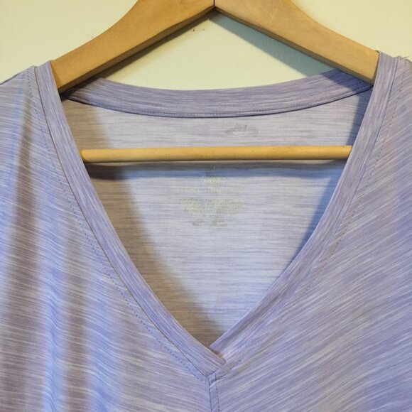 Bally Total Fitness Pale Lavender Mitered V-Neck Tee - Picture 7 of 16